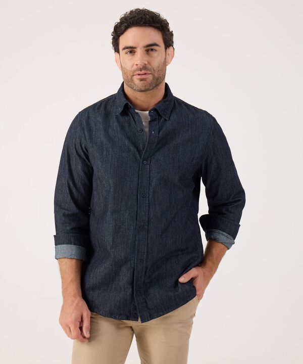 Camisa Regular Tono Azul Oscuro